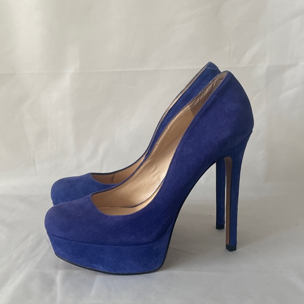 Jessica Simpson high heels blue suede shoes size 6